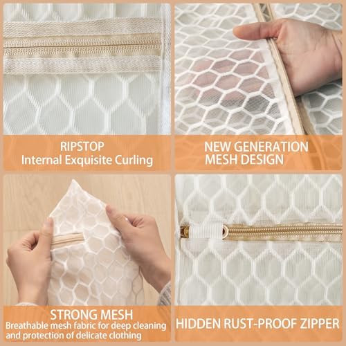 2 Pack Laundry Bag, Durable Big Honeycomb Mesh Laundry Bags Suitable for Delicate Clothes Washing 24 x 24 Inches (2 XX-Large) - Image 3