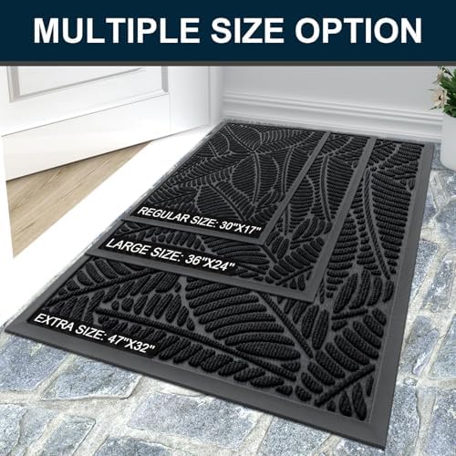 Colorxy Waterproof Front Doormat, Sturdy Natural Rubber Door Mat, 35x23 - Image 7