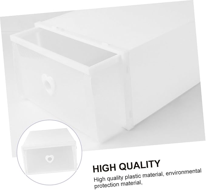 3pcs Transparent Drawer Shoe Storage Boxes Stackable Pp Plastic Organizers with Visual Window for High-heeled Shoes Loafers and Accessories Dustproof and Moisture