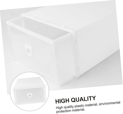 3pcs Transparent Drawer Shoe Storage Boxes Stackable Pp Plastic Organizers with Visual Window for High-heeled Shoes Loafers and Accessories Dustproof and Moisture