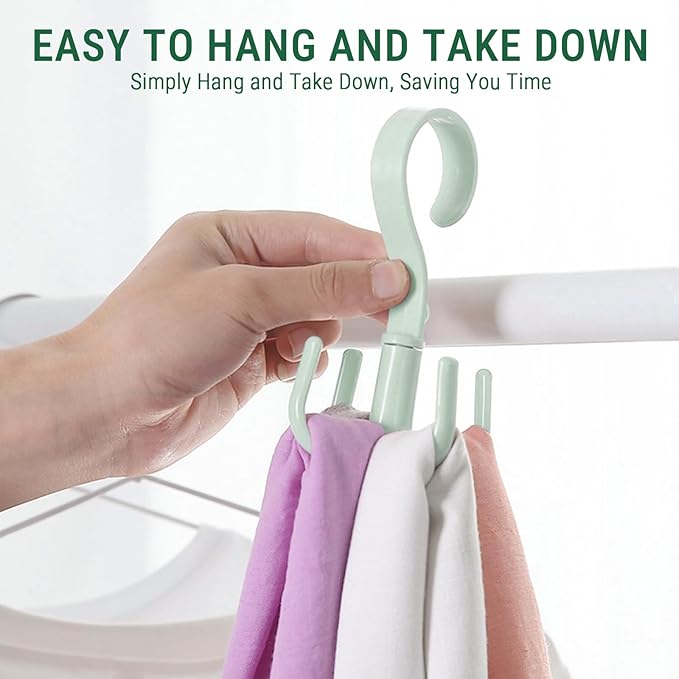 Belt Hanger, 360 Degree Swivel Belt Rack Belt Organizer with 4 Hanging Hooks Closet Accessories Organizer for Belt Tie Scarf Purse