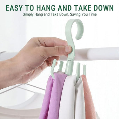 Belt Hanger, 360 Degree Swivel Belt Rack Belt Organizer with 4 Hanging Hooks Closet Accessories Organizer for Belt Tie Scarf Purse