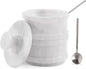 Radicaln Handmade Marble White 5.5” Dual Salt Cellar & Brown Sugar Keeper – 2.3” Each Herb Jar Salt Dish Kitchen Accesorries – Ideal For Jewelry, Butter, Sugar & Home Décor
