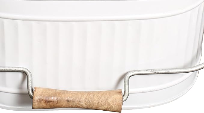 Alpha Living Home Rustic Heavy Duty Alloy Multi-Compartment Silverware Caddy - Metal Utensil Versatile All-in-One Organizer for Kitchen, Bathroom & Office Utensils, Flatware, and Accessories (White)
