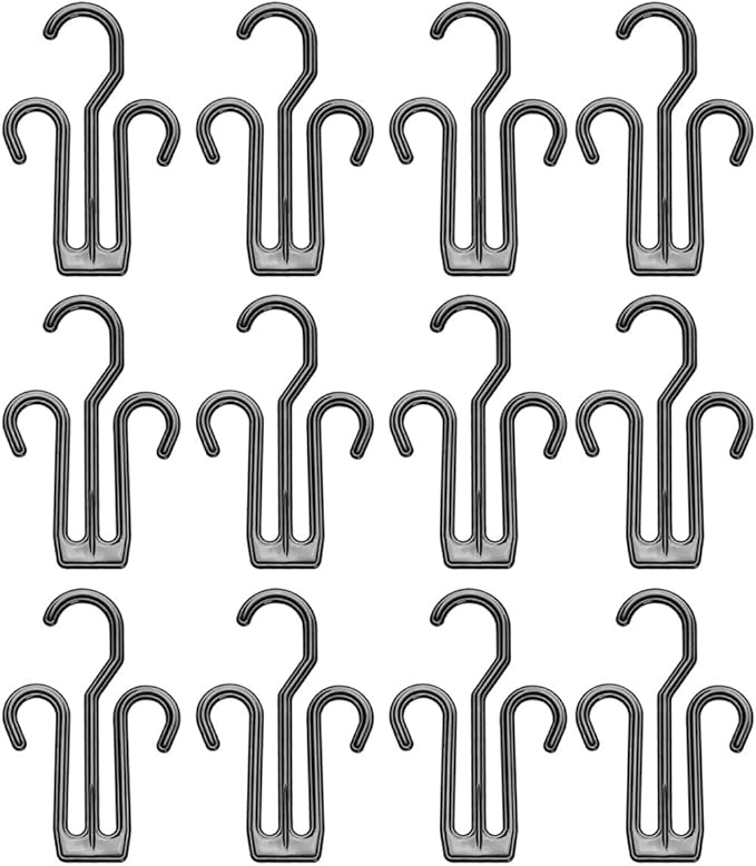 Healeved 12pcs Multi-functional Plastic Shoe Holder Hooks Sturdy Slippers Drying Organizer for Bike and Home Hanging Shoe Rack Storage