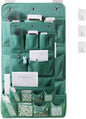 Hanging Organizer with Pockets – Wall & Door Storage Bag with 3 Sticky Hooks – Hanging Storage Organizer for Bathroom, Bedroom, Closet, Dorm, Washing Table (3Layer, Green)