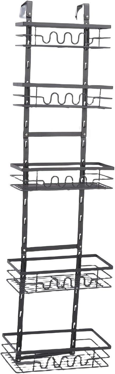 SUNGOOYUE Hanging Metal Over Door Organizer, Sturdy Kitchen Storage Solution, Adjustable Door Shelf for Easy Access