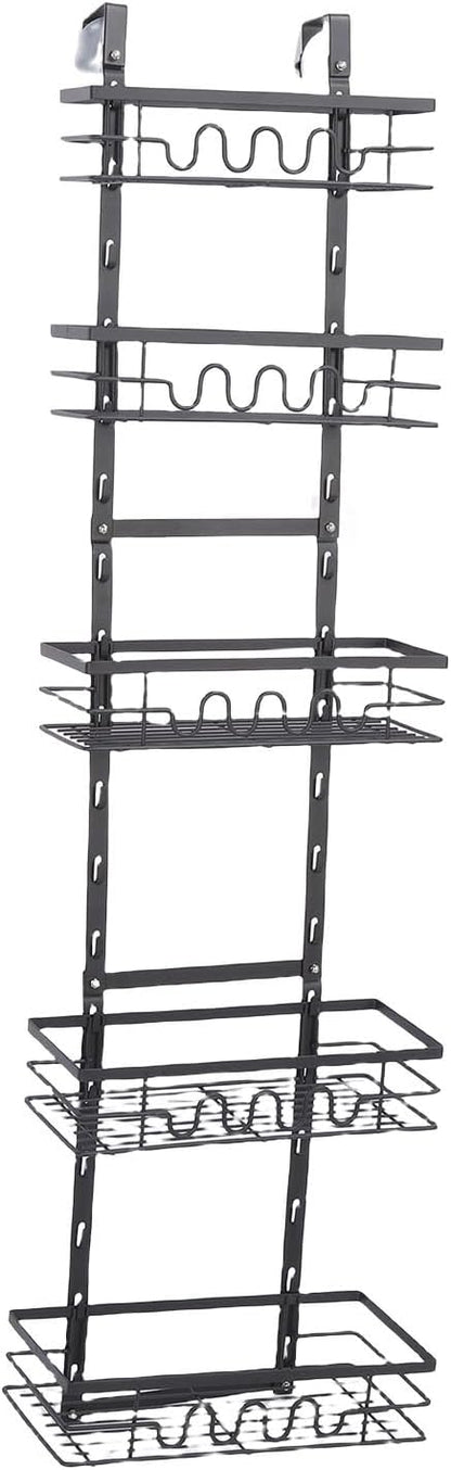 SUNGOOYUE Hanging Metal Over Door Organizer, Sturdy Kitchen Storage Solution, Adjustable Door Shelf for Easy Access