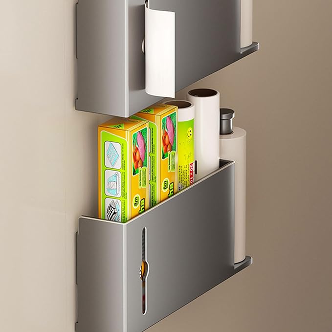 Space Saving Kitchen Cabinet Door Storage Box Wall Mount Organiser For Foil And Wrap Bathroom Organization Rack