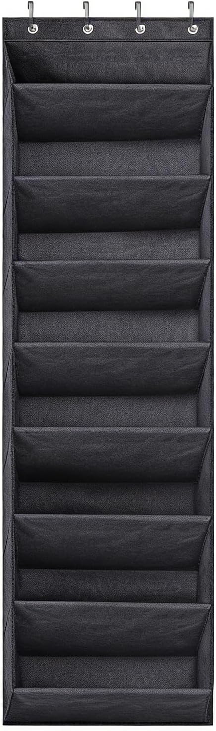 Over the Door Shoe Rack | 8 Tiers Storage Holder,Shoe Organizer for Closet with Large Deep Pockets | for Closet Wall Door Bedroom Dorm RV Boot Sock Headphone