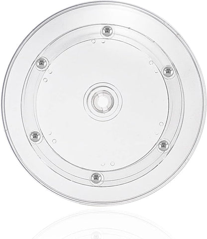 Jersvims 2Pcs 4 Inch Acrylic Turntable Platter, Transparent Turntable Organizer Round Rotating Plate for Kitchen Pantry Cabinet Desk Rack Spice Cake Cookie Decorating