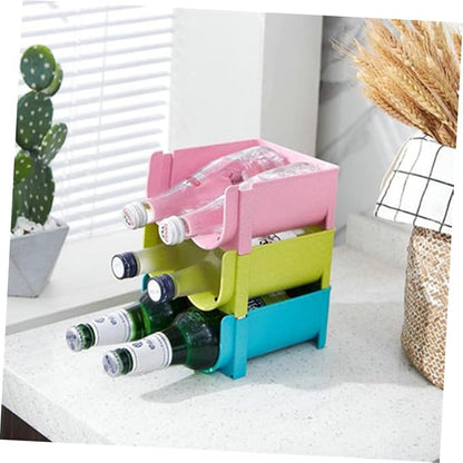 Amosfun 3pcs Fridge Beer Holder Soda Can Storage Rack Beer Bottle Organizer Portable Shelf for Home Bar Kitchen