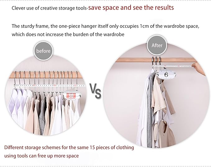 3-Pack 5-in-1 Space Saving Blouse Hangers - Non-Slip Padded Swing Arm Coat Hangers, Heavy Duty Stainless Steel for Shirts & Sweaters (White)