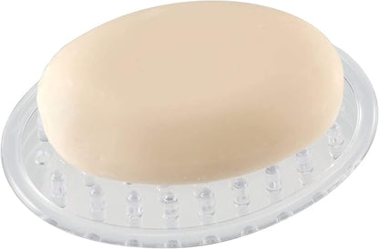 iDesign Plastic Soap Saver, Holder Tray for Bathroom Counter, Shower, Kitchen, 0.5" x 2.25" x 3.25", Set of 2, Clear