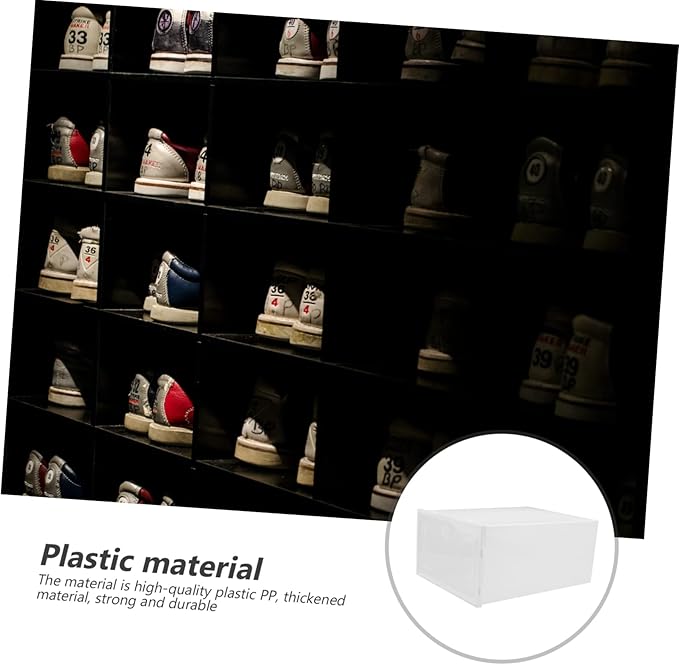 PRETYZOOM 2pcs Heavy Duty Plastic Shoe Box Storage Containers Drawer Type for Entryway under Bed Organizer