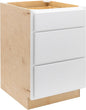 Quicklock RTA (Ready-to-Assemble) | Base Kitchen Cabinets - Shaker Style | Made in America (Pure White, 18" W x 34.5" H x 24" D 3 Drawer Pots and Pans)