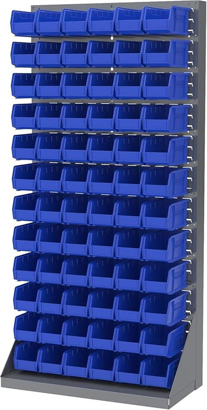 Akro-Mils 30230 AkroBins Plastic Storage Bins, Space-Saving Stackable Bins for Garage, Pantry, Craft Organization, 10.5 "L x 5.5 "W x 5"H, Blue, 12-Pack