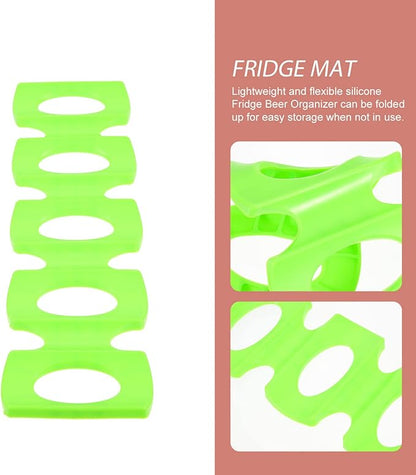 Hemoton Silicone Beverage Can Dispenser Mat for Refrigerator Beer Organizer for Cans and Bottles and - Design for Easy Storage