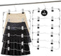 Skirt Pants Hangers with Clips,6Tier Skirt Hangers Space Saving,Metal Multi Pants Hangers and Storage Multi Clothes Shorts Hanger Organization,Space Saving Hangers with Clips (Black, 2-Piece Set)