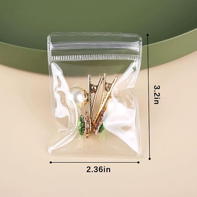 50 Portable thick PVC pouches,for Jewelry Organizer Zipper Bags for Necklaces Bracelet Rings and Earrings