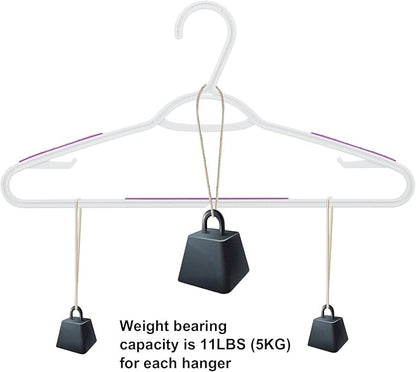 30 Pack Bendable Plastic Hangers Light-Weight Non-Slip Clothes/Suit Hangers (Purple)