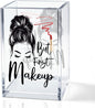 But First Makeup Acrylic Cosmetic Holder, Funny Makeup Brush Holder Gifts for Cosmetologist Women Girls, Bathroom Vanity Storage for Make up Brushes, Birthday Gifts for Daughter Niece Sister