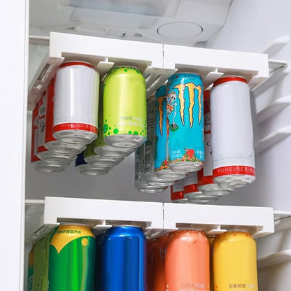 VALINK Refrigerator Hanging Beer Storage Rack adjustable with Compartment Design Food Storage for Beer Drinks Fridge Storage Rack for Hanging Can