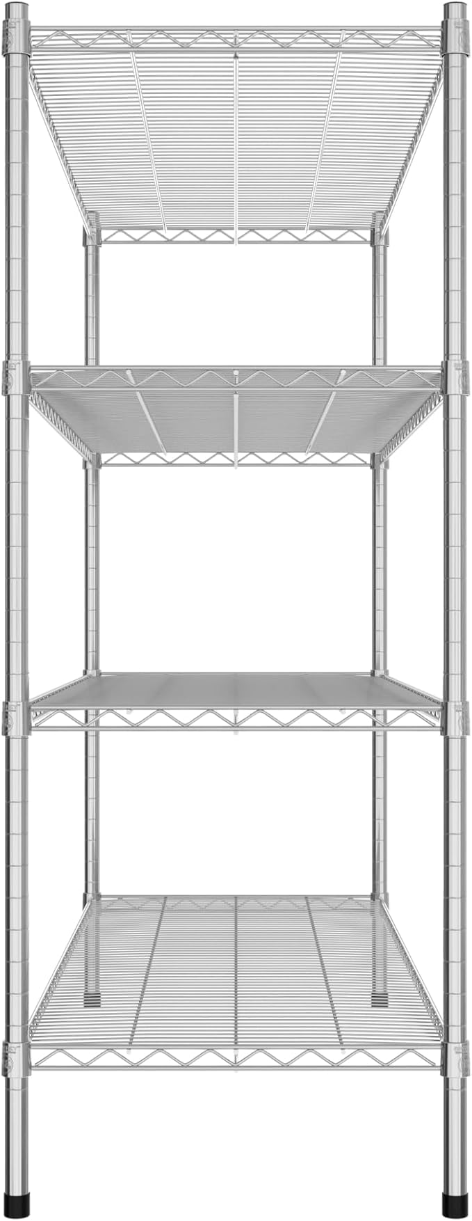 Commercial NSF Listed Chrome Stationary Wire Shelving Kit 21" x 54" x 54", with 4 Shelves Perfect for Warehouse, Walk-in Refrigerator, Freezer, Grocery Store, Restaurant, Dishroom