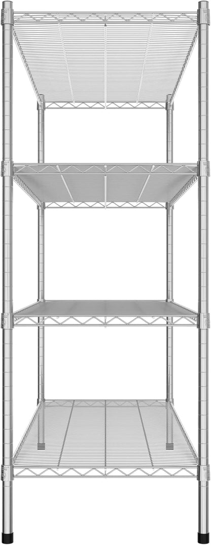 Commercial NSF Listed Chrome Stationary Wire Shelving Kit 21" x 54" x 54", with 4 Shelves Perfect for Warehouse, Walk-in Refrigerator, Freezer, Grocery Store, Restaurant, Dishroom
