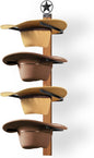 Cowboy Hat Rack, 4-Piece Western Hat Rack For Wall with Natural Wooden Board, Gift Cowboy Hat Holder for Wall Décor Keeps Original Shape of Hat