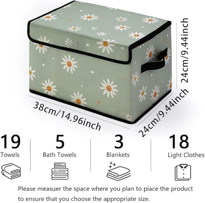 Stackable Clothes Storage Bins with Lids,Closet Organizers Fabric Cat Printing Box for Home and Office,Blanket Clothes Organizers,Under Bed Storage Containers 3 Pack.
