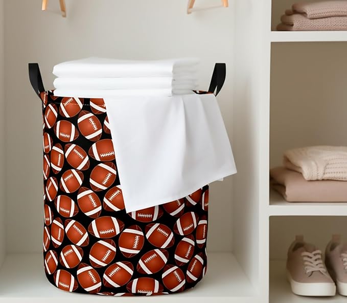 CLOCOR Large Laundry Basket,Waterproof Nursery Hamper,Collapsible Fabric Storage Container,Room Decor,Gift Basket（Big Rugby