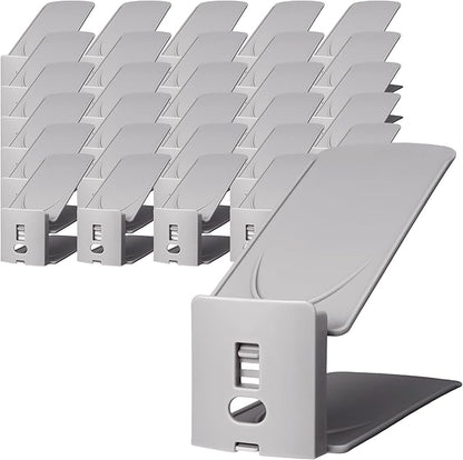 Like-it SH-01L 30P Shoe Storage Space Saver, 2X Storage Capacity, Height Adjustable, Gray, Made in Japan
