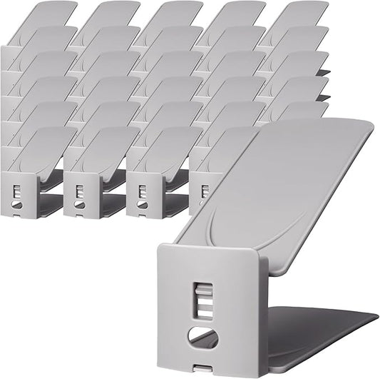 Like-it SH-01L 30P Shoe Storage Space Saver, 2X Storage Capacity, Height Adjustable, Gray, Made in Japan