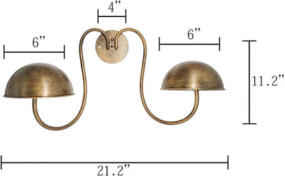 Owlgift Modern Metal Wall Mounted Entryway Retail Hat Rack/Wig Display Stand w/ 2 Circular Hat Hooks, Bronze