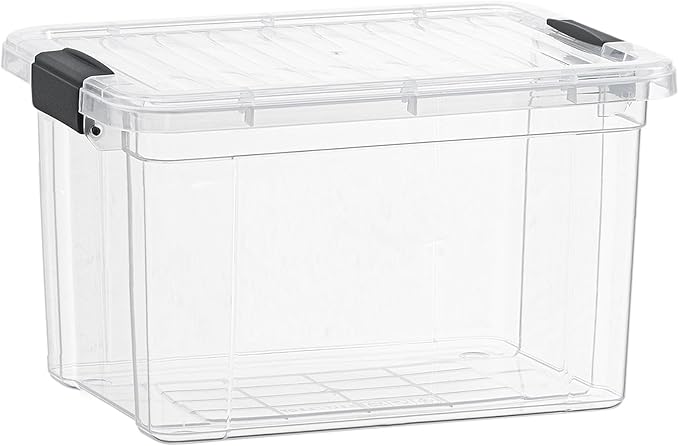 Superio Deep Storage Organizer Bin with Lid X-Deep Small Clear Storage Box with Latch for Home, Kitchen, Garage- Store, Food, Supplies, and Hair Accessories (4.75 Quart)