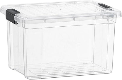 Superio Deep Storage Organizer Bin with Lid X-Deep Small Clear Storage Box with Latch for Home, Kitchen, Garage- Store, Food, Supplies, and Hair Accessories (4.75 Quart)