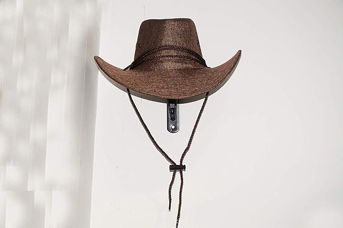 Pmsanzay Cowboy Hat Holder/Cowboy Hat Rack Wall Hanging Decoration Rustic/Men's & Women's Western Style Cowboy/Cowgirl Straw Hat Cap Storage Display Holder Rack Dryer Stand Organizer - Metal