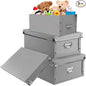 XUCHUN Foldable Plastic Storage Boxes with Lids - Decorative Organizer for Clothes, Shoes, Office & Keepsakes | Multi-Size Nesting Design, Space-Saving Memory Box