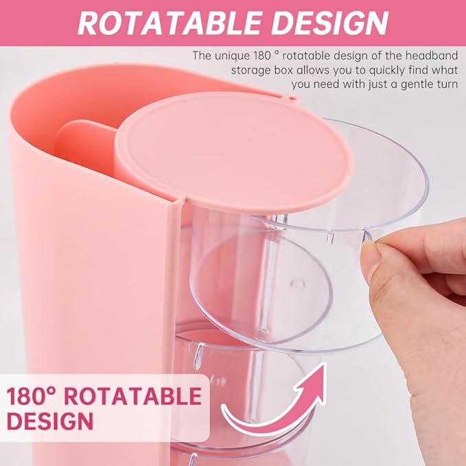 3-Layer Hair Accessories Organizer with Hair Brushes Holder,Rotatable Drawer Makeup Sponge Holder for Necklaces, Earring,Ring,Makeup Brushes,Hairs Clip ﻿