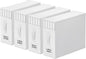 StorageTastic 4 Pack Bed Sheet Closet Organizers and Storage,Sturdy Foldable Storage Containers with Window and Label,Storage and Organization for Bedding Sheets,Duvet Covers,Blankets (White)