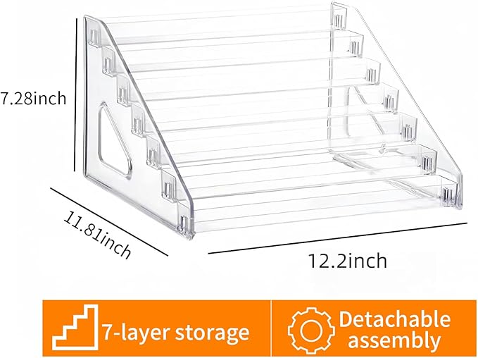 New 2025 7th Floor Nail Polish Organizer, Acrylic Display Case, Makeup Organizer, Detachable Nail Polish Holder, Convenient Assembly of Transparent Nail Polish Holder Stand