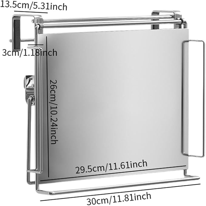 Kitchen Cabinet Door Hook Organizer Adjustable Portable Accessories Space Saving Countertop Organizer Shelf Rack for Balcony, Silver