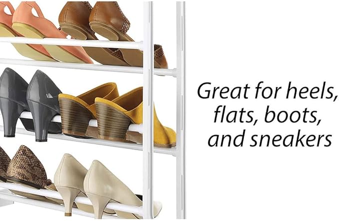 Whitmor Over The Door Shoe Rack, 36 Pair, White