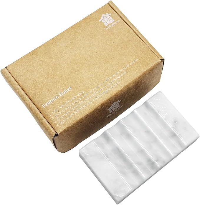 WeDoDecor Real Marble Soap Dish for Shower Stone Tray Small Bar Soap Holder with Self Draining | Non-Slip, Luxury Bath Room Accessories (White)