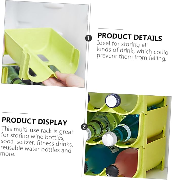 ABOOFAN 4Pcs Stackable Beer Can Storage Racks Refrigerator Storage Box for Drinks Organization for Home Kitchen Pantry and Bar Stylish Design