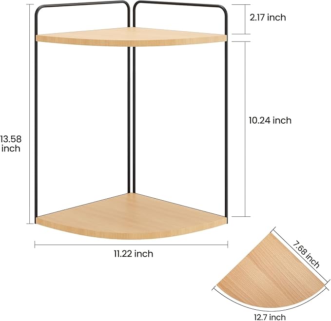 Forest Angle Bathroom Counter Organizer,Countertop Organizer,Vanity Organizers,Bathroom Storage,Bathroom Sink Caddy,Counter Shelf,Corner Counter,Corner Shelves(Black-Burlywood)