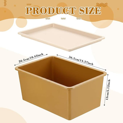 Menkxi 4 Pcs Storage Bins with Lids Plastic Stackable Containers for Organizing Shelves Christmas Ornament Box Baskets(Mixed Color,Large)