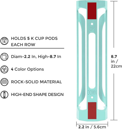 K Cup Holder for Keurig: Coffee Pod Holder for Counter Small Space - Kcup holders for Wall Mount (2, Oasis Blue)