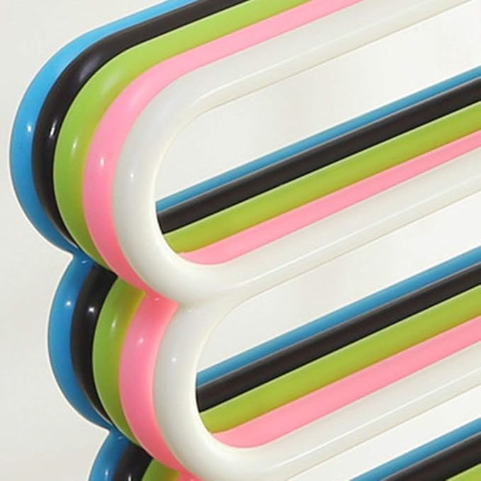 5 Layer Pants Clothes Hanger Wardrobe Storage Organizer Rack (Set of 5), 32l x 1b x 33h cm (Assorted Colour) Plastic